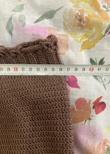 Bohem Tarz Kahverengi Örgü Etek - Görsel 3