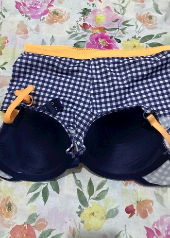 Sarı Detaylı Mini Puantiyeli Bikini Takımı - Görsel 4