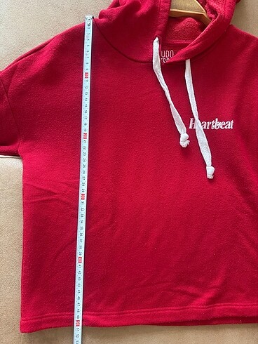 s Beden Mudo Kırmızı Kısa Crop Sweatshirt