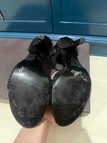 37 Beden siyah Renk Morgan Saten Taş İşlemeli Ayakkabı