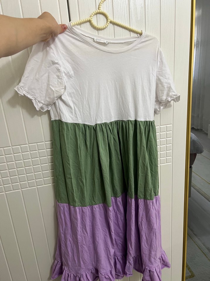 Pamuklu, Salaş, Kısa Kollu Hamile Elbisesi - Görsel 3