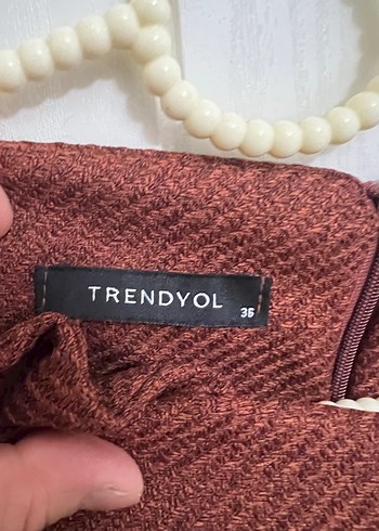 Trendyol & Milla Kahverengi Kemerli Kısa Mini Etek
