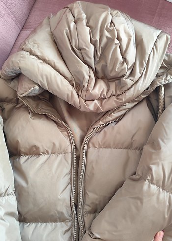 Bej Puff Mont Kadın Midi Boy - Görsel 4