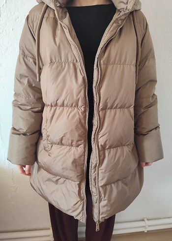 Bej Puff Mont Kadın Midi Boy - Görsel 7