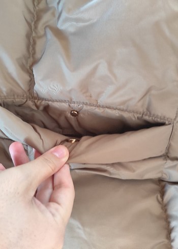 Bej Puff Mont Kadın Midi Boy - Görsel 9