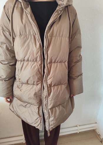 Bej Puff Mont Kadın Midi Boy - Görsel 6