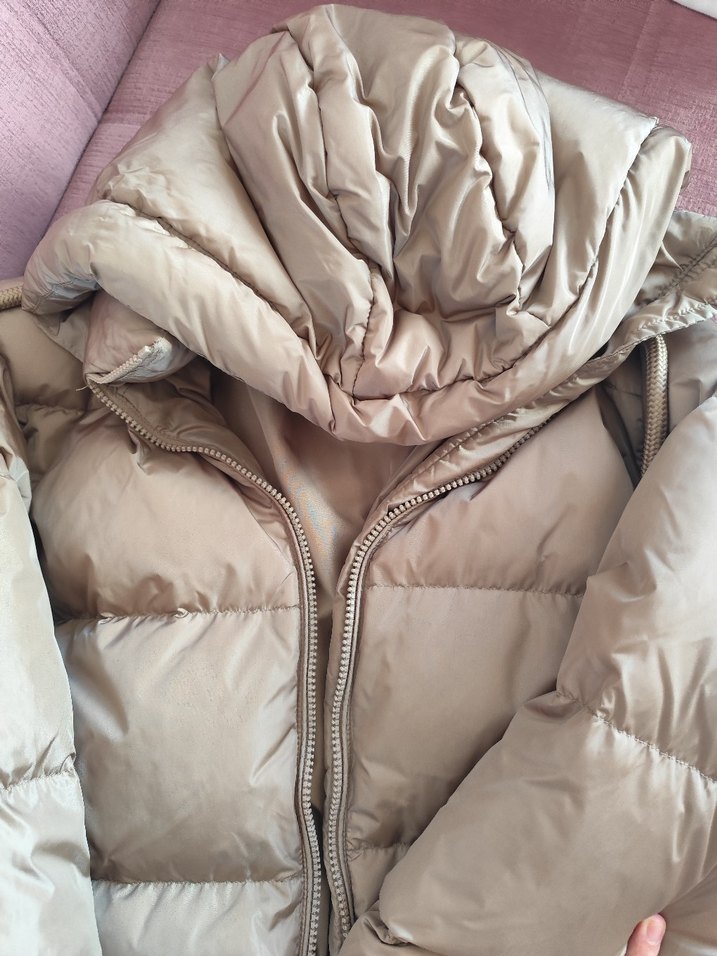 Bej Puff Mont Kadın Midi Boy - Görsel 4