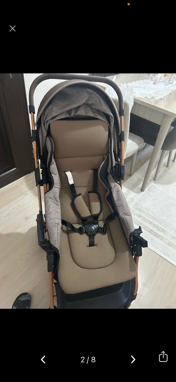 Kahverengi Gri Bebek Arabası - Görsel 3