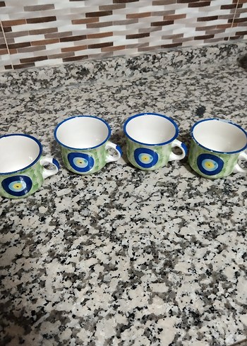 8 adet kupa,iki takım baharatlık,çay tabağı komple satılıktır - Görsel 5