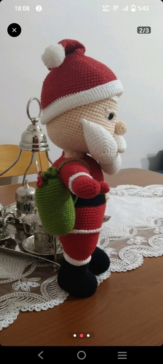 Renkli El Örgüsü Noel Baba Oyuncak - Görsel 2
