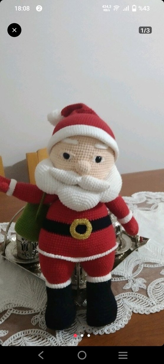 Renkli El Örgüsü Noel Baba Oyuncak - Görsel 3