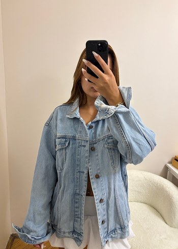universal Beden mavi Renk Kadın Açık Mavi Oversize Denim Ceket