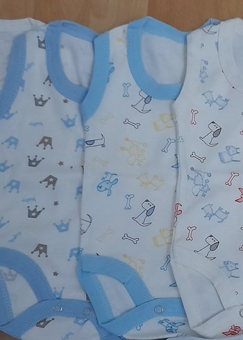 Uzun Kollu Bebek Body Seti - Mavi ve Desenli - Görsel 2