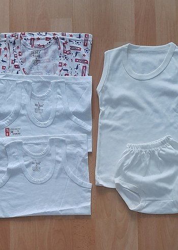 Beyaz Çocuk Atlet ve Külot Takımı - Görsel 6