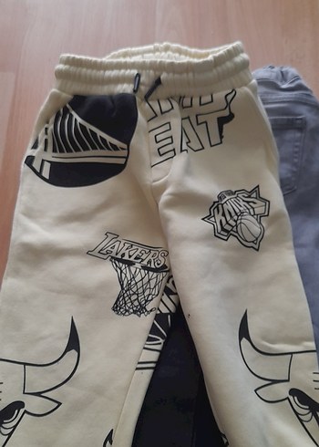 5 Yaş Beden Erkek Çocuk Beyaz ve Gri Slim Fit Kot Pantolon