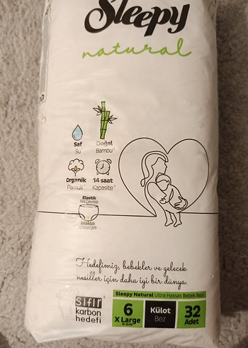 Sleepy Natural XLarge 6 numara Bebek Külot Bezi