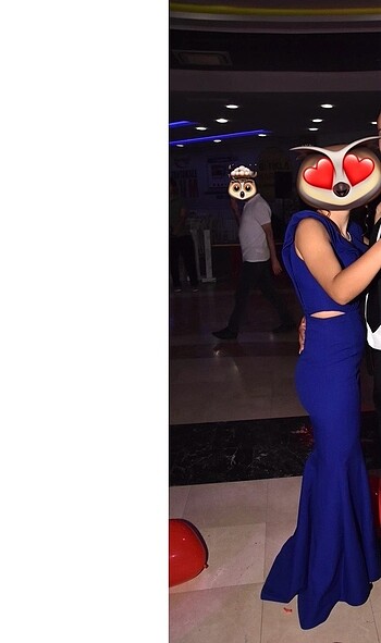 Diğer Saks mavisi abiye balık elbise