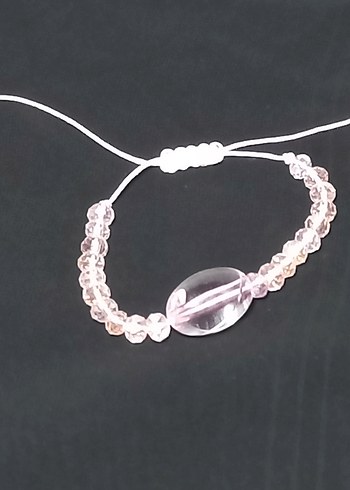 Beden pembe Renk Pembe kristal Boncuklu Minimalist Kadın Bileklik