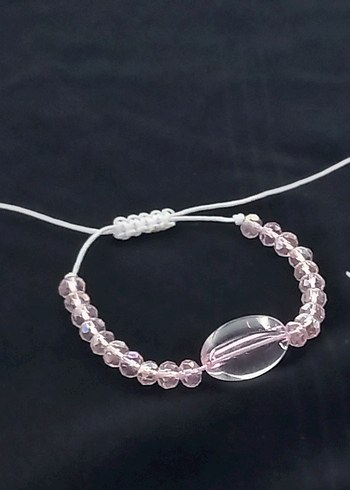 Pembe kristal Boncuklu Minimalist Kadın Bileklik