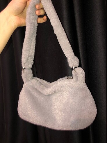 American Vintage Fluffy turkey gri baget çanta