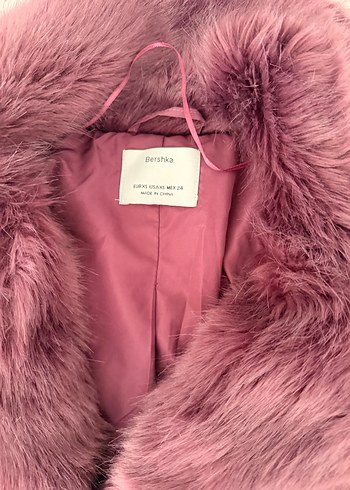 Bershka markaLila Kadın Suni Kürk Midi Kaban - Görsel 5