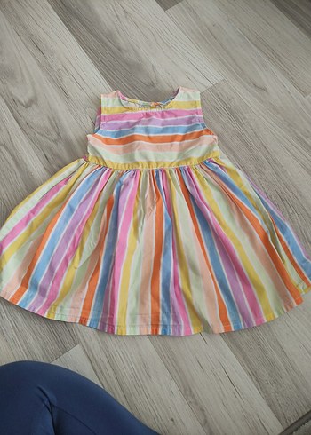 12-18 Ay Beden çeşitli Renk Kız Çocuk Multi Renkli Pilili Elbise