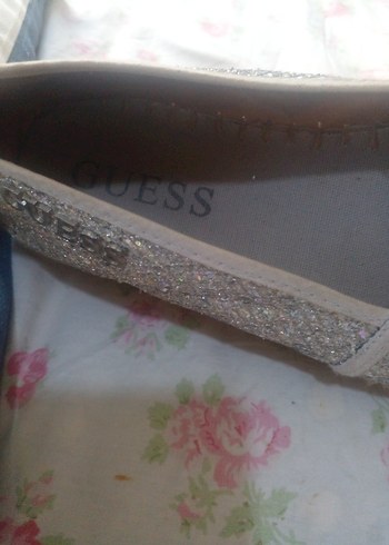 Guess Gri Payetli Dolgu Topuk Espadril - Görsel 5