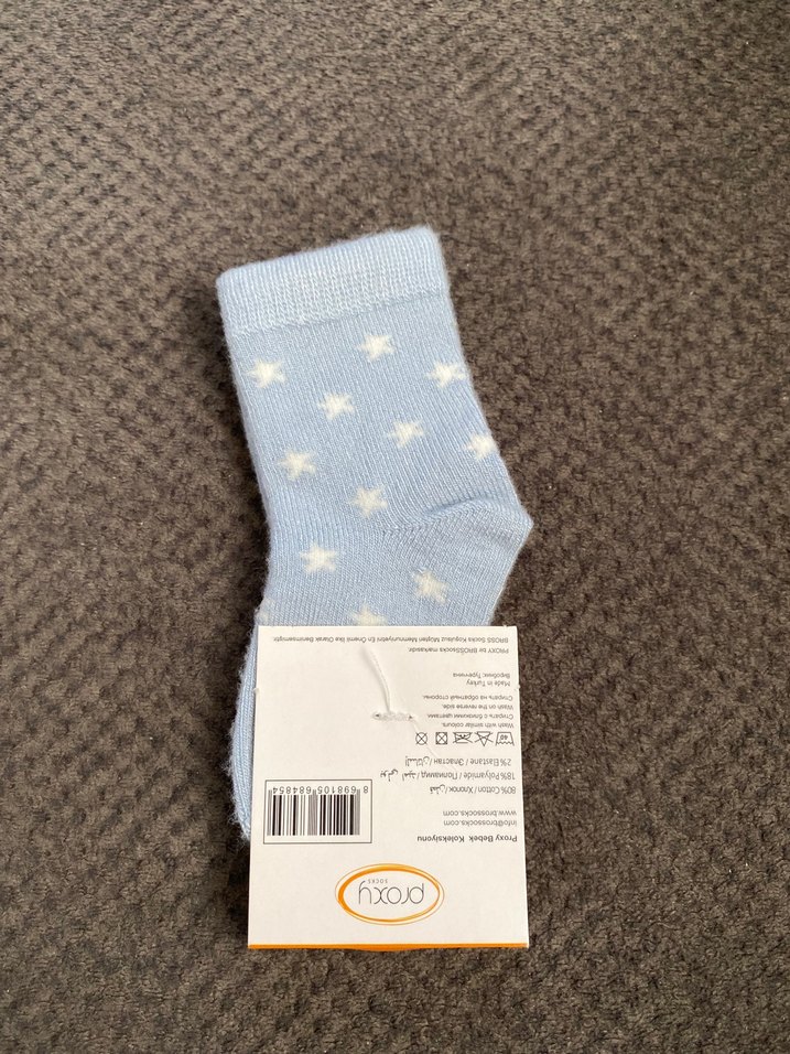 Mavi Yıldız Desenli Bebek Çorabı - Görsel 2