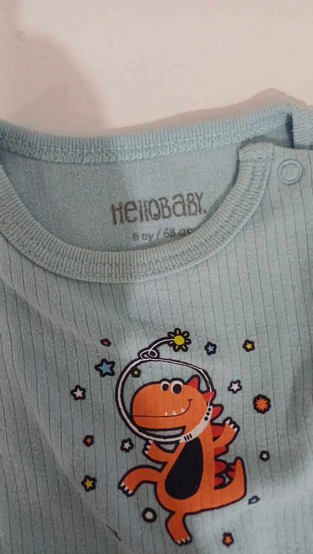 Düğmeli Mavi Bebek Body - Görsel 3