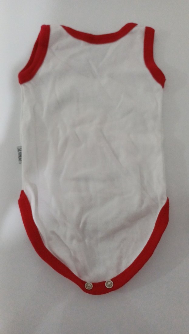 Kolsuz Beyaz Bebek Body - Baskılı, Cırtlı - Görsel 3