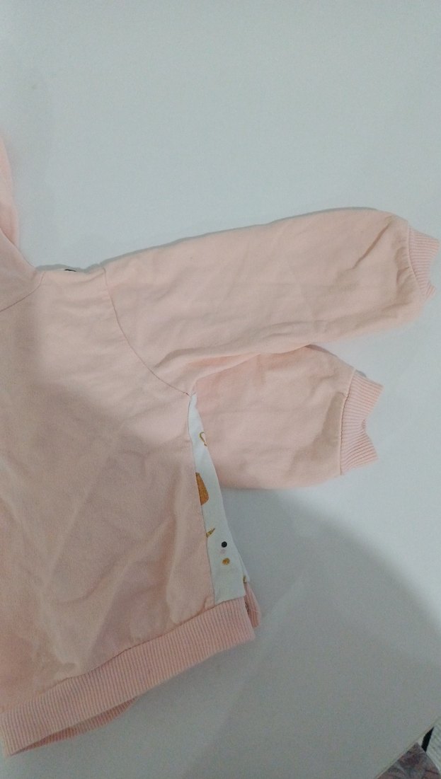 Kapüşonlu Düğmeli Kız Çocuk Ceket - Görsel 4