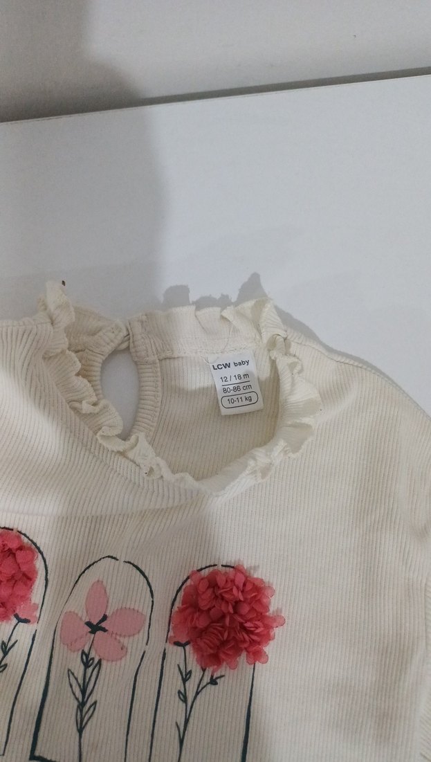 Fırfırlı Yaka Baskılı Kız Bluz - Görsel 4