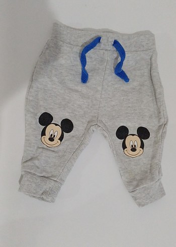 Gri Erkek Çocuk Mickey Nakışlı Eşofman Altı - Görsel 2