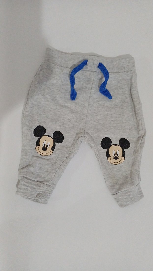 Gri Erkek Çocuk Mickey Nakışlı Eşofman Altı - Görsel 2