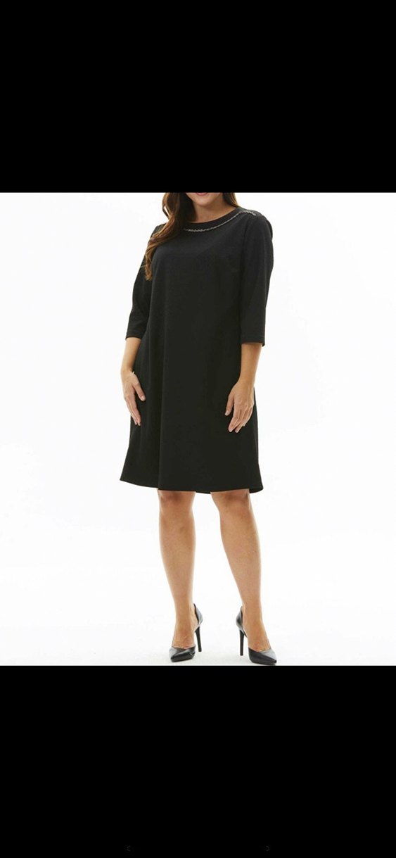 Zincir Detaylı Siyah Elbise - Görsel 4