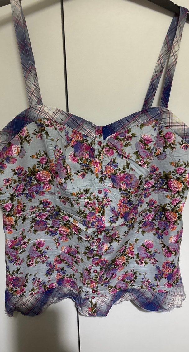 Çiçek Desenli Düğmeli Kadın Büstiyer - Görsel 2