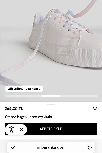 37 Beden beyaz Renk Bershka spor ayakkabı