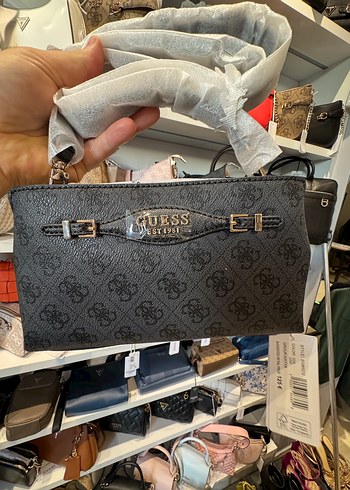 Guess Gri Deri Kadın Omuz Çantası