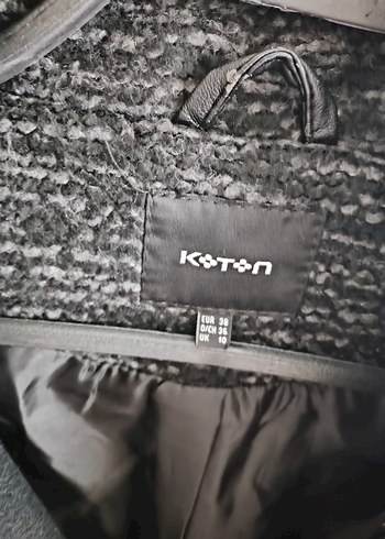 Siyah Gri Fermuarlı Kadın Kabanı - Görsel 5