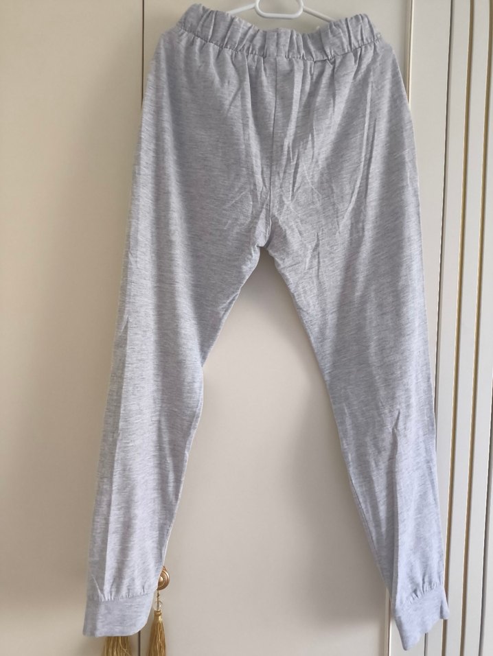 Gri Spor Rahat Kesim Çocuk Eşofman Altı - Görsel 2