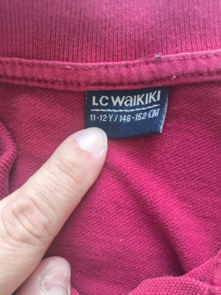 Bordo Polo Yaka Okul Tişört - Görsel 3