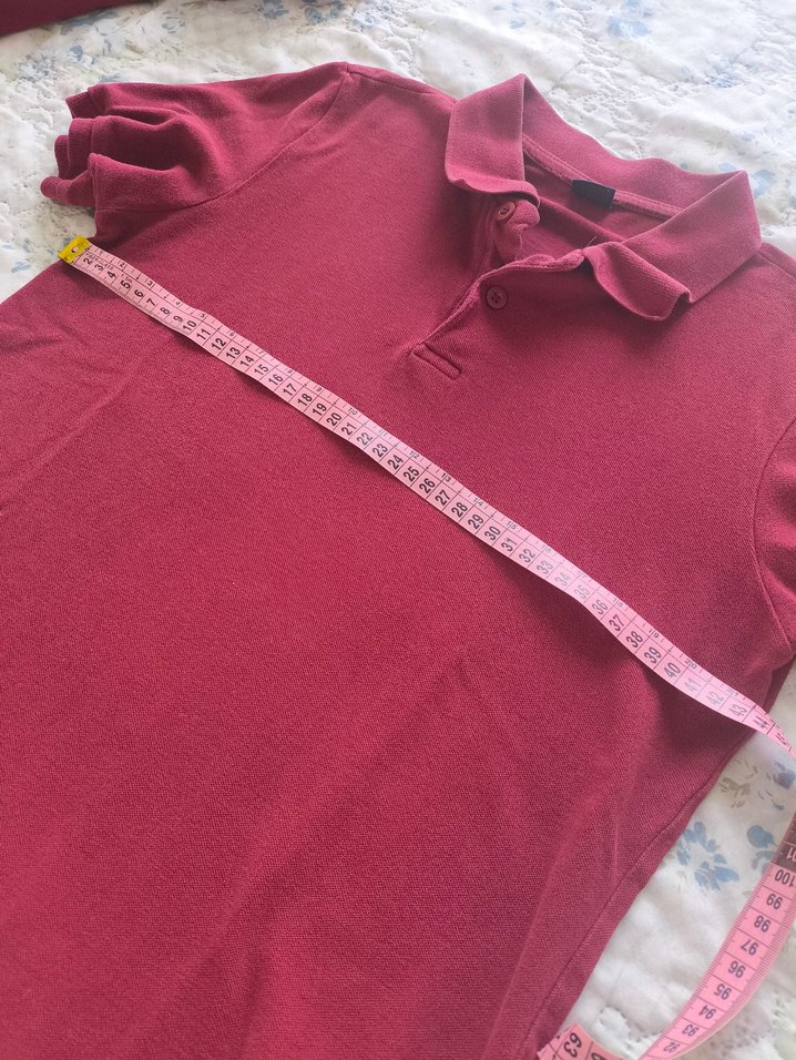 Bordo Polo Yaka Okul Tişört - Görsel 4