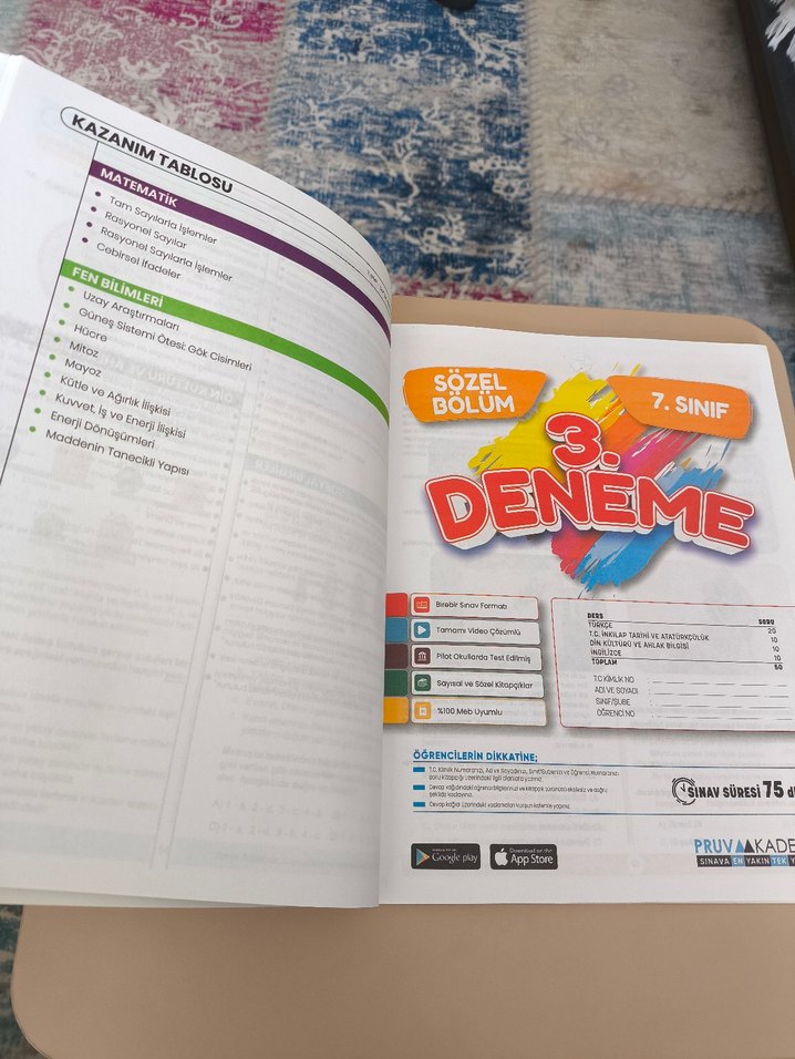 7. Sınıf 6'lı Deneme Sınavı Kitabı- Pruva Akademi - Görsel 4