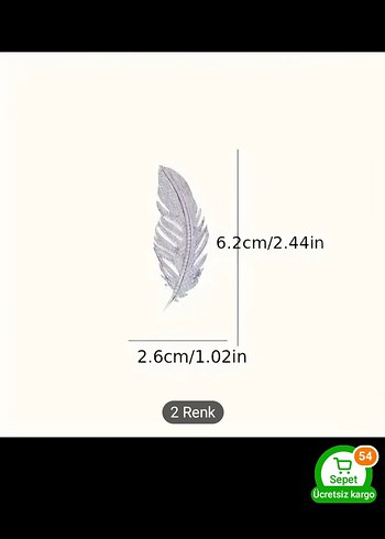 Gri Minimalist Gotik Broş tüy detaylı - Görsel 3