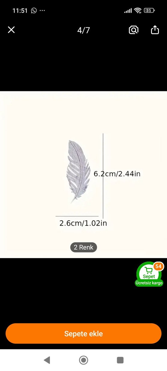 Gri Minimalist Gotik Broş tüy detaylı - Görsel 3