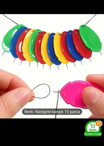 Renkli Plastik iğne geçirici iplik geçirici - Görsel 2