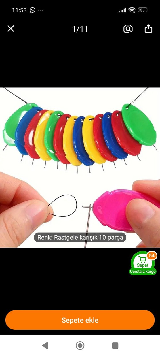 Renkli Plastik iğne geçirici iplik geçirici - Görsel 2