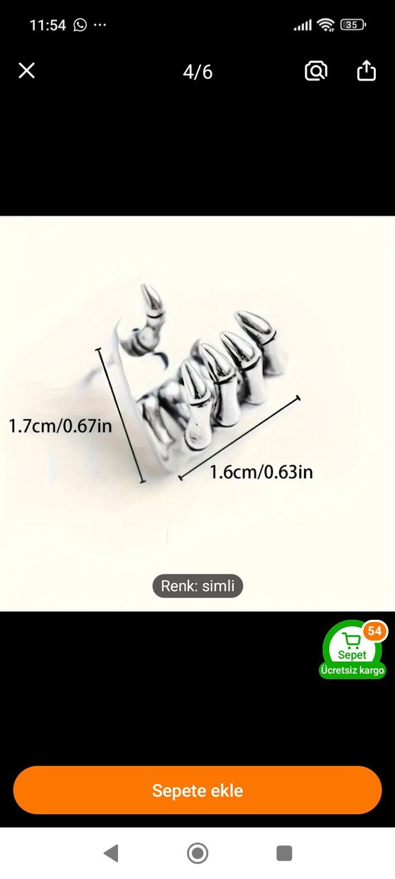 Gri iskelet el Detaylı Mini Punk Küpe - Görsel 3