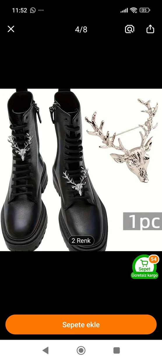 Gümüş Renk Parlak Geyik Broş - Görsel 3