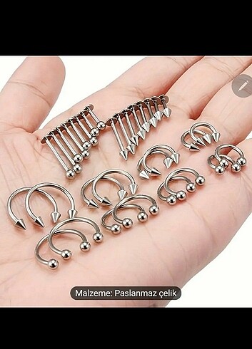 Piercing dudak halkası burun kıkırdak küpe